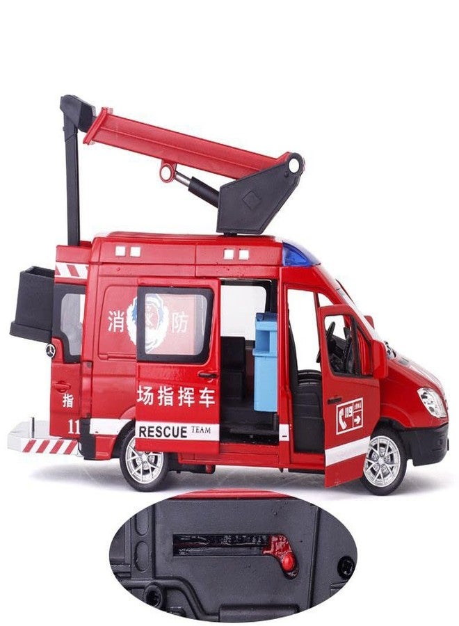 KING FORU City Services Pull Back Toy Car - 1:32 Scale Alloy Ambulance, Police & Fire Truck Model - Image 3